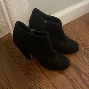Madden Girl Black Suede Ankle Heel Booties